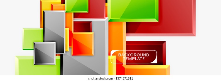 Abstract square composition for background, banner or logo. Vector