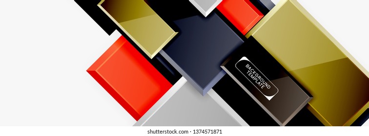 Abstract square composition for background, banner or logo. Vector