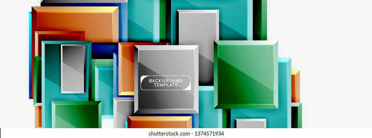 Abstract square composition for background, banner or logo. Vector