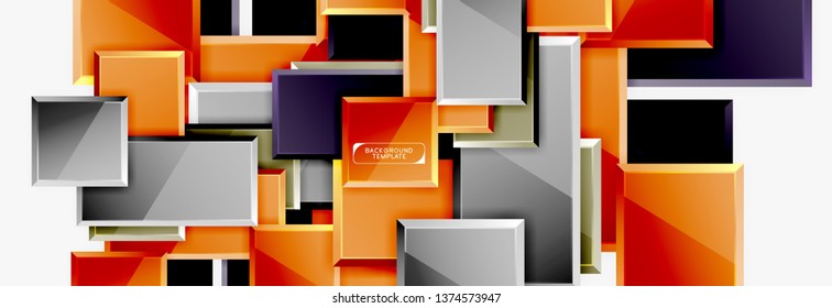 Abstract square composition for background, banner or logo. Vector