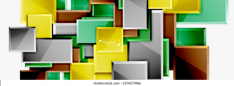 Abstract square composition for background, banner or logo. Vector