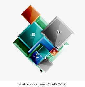 Abstract square composition for background, banner or logo. Vector