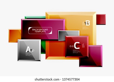 Abstract square composition for background, banner or logo. Vector