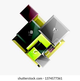 Abstract square composition for background, banner or logo. Vector