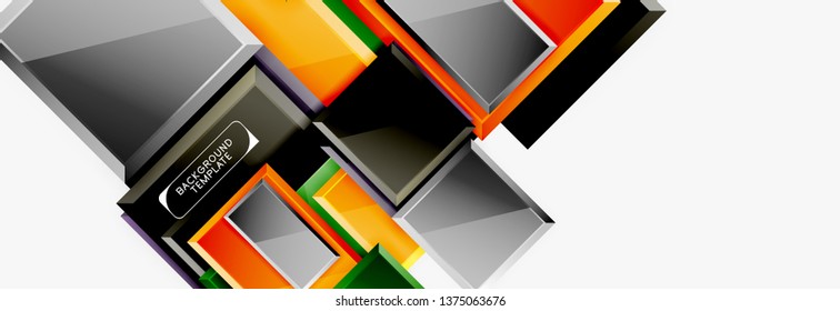 Abstract square composition for background, banner or logo. Vector