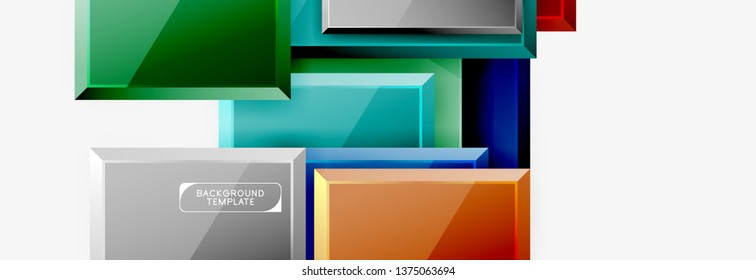 Abstract square composition for background, banner or logo. Vector