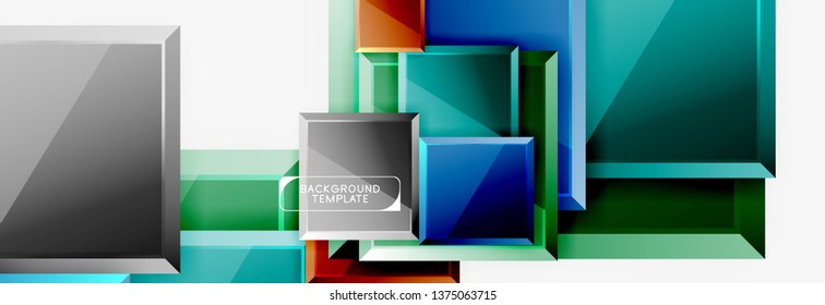 Abstract square composition for background, banner or logo. Vector
