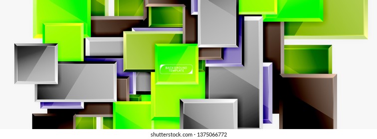 Abstract square composition for background, banner or logo. Vector