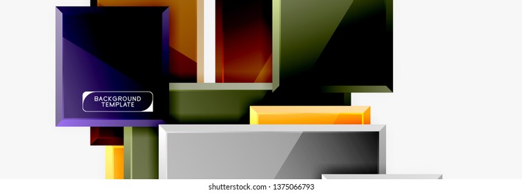 Abstract square composition for background, banner or logo. Vector