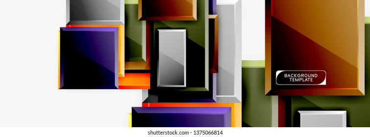 Abstract square composition for background, banner or logo. Vector
