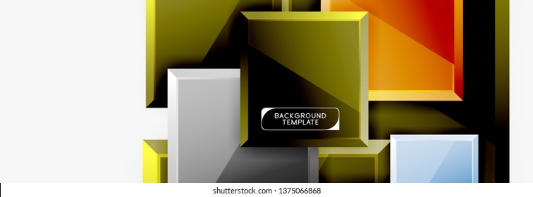 Abstract square composition for background, banner or logo. Vector