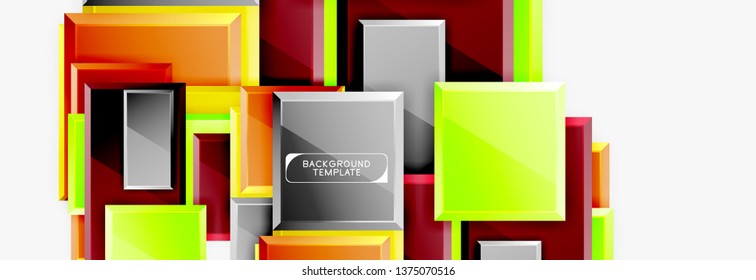 Abstract square composition for background, banner or logo. Vector