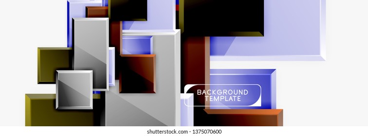 Abstract square composition for background, banner or logo. Vector