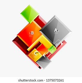 Abstract square composition for background, banner or logo. Vector