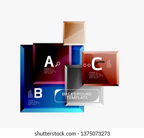 Abstract square composition for background, banner or logo. Vector