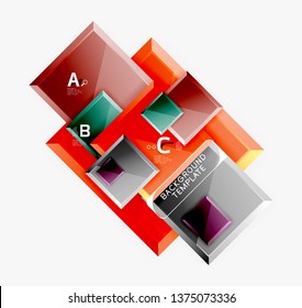 Abstract square composition for background, banner or logo. Vector