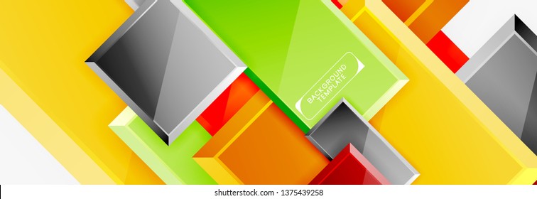 Abstract square composition for background, banner or logo. Vector