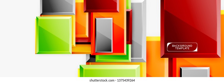 Abstract square composition for background, banner or logo. Vector