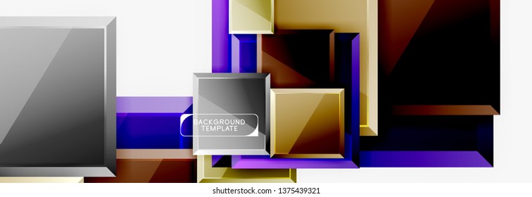 Abstract square composition for background, banner or logo. Vector