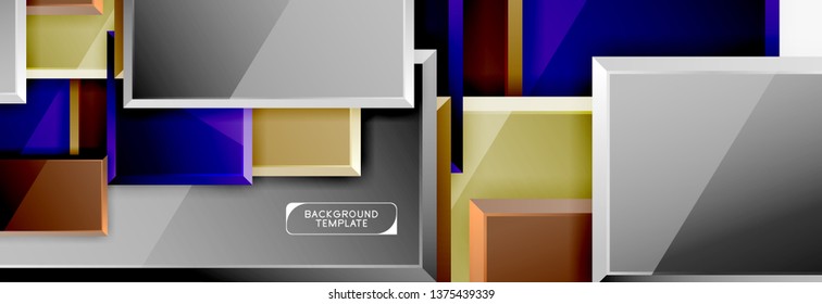 Abstract square composition for background, banner or logo. Vector