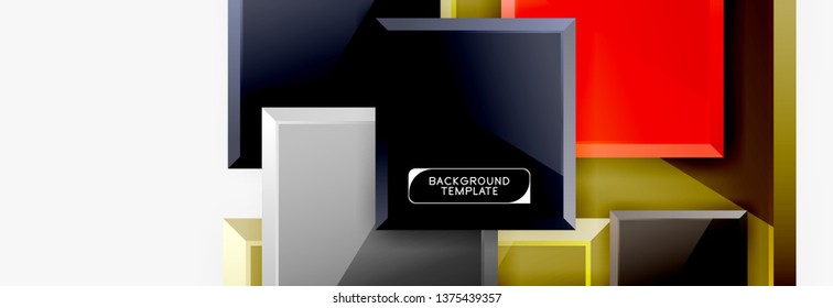 Abstract square composition for background, banner or logo. Vector