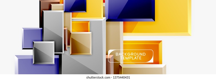 Abstract square composition for background, banner or logo. Vector