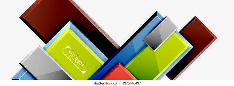 Abstract square composition for background, banner or logo. Vector