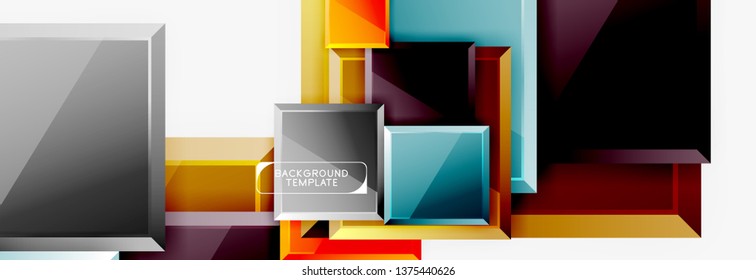 Abstract square composition for background, banner or logo. Vector