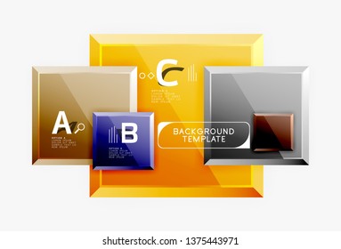 Abstract square composition for background, banner or logo. Vector