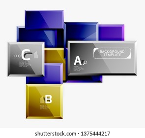 Abstract square composition for background, banner or logo. Vector
