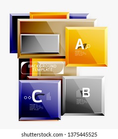 Abstract square composition for background, banner or logo. Vector