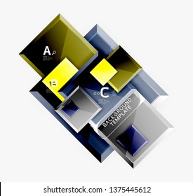 Abstract square composition for background, banner or logo. Vector