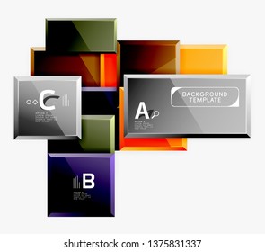 Abstract square composition for background, banner or logo. Vector