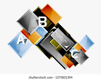 Abstract square composition for background, banner or logo. Vector