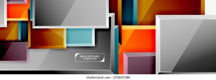 Abstract square composition for background, banner or logo. Vector