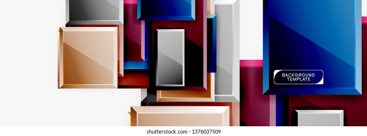 Abstract square composition for background, banner or logo. Vector