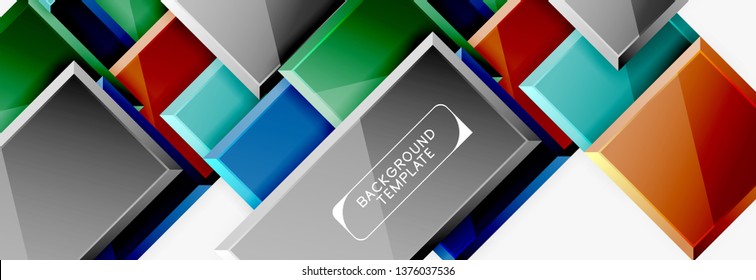 Abstract square composition for background, banner or logo. Vector