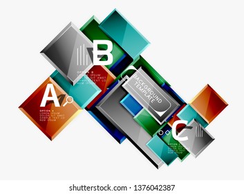 Abstract square composition for background, banner or logo. Vector