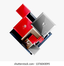 Abstract square composition for background, banner or logo. Vector