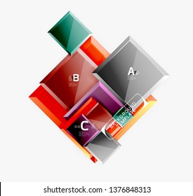 Abstract square composition for background, banner or logo. Vector