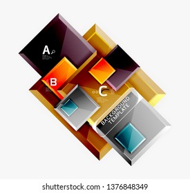 Abstract square composition for background, banner or logo. Vector