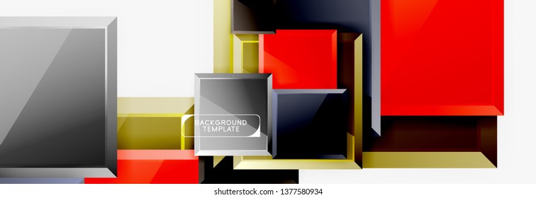 Abstract square composition for background, banner or logo. Vector