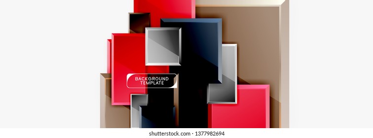Abstract square composition for background, banner or logo. Vector