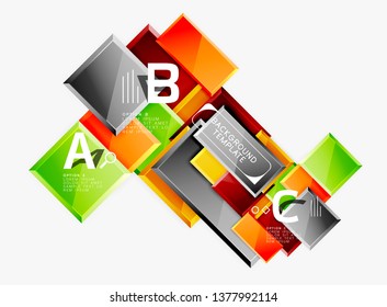 Abstract square composition for background, banner or logo. Vector