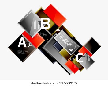 Abstract square composition for background, banner or logo. Vector