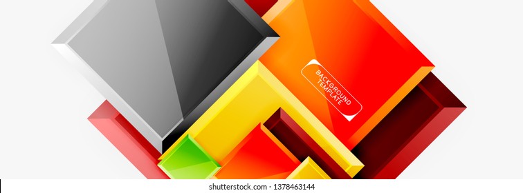 Abstract square composition for background, banner or logo. Vector