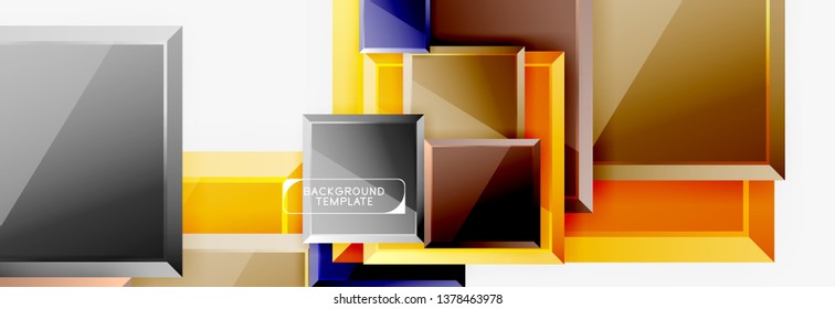 Abstract square composition for background, banner or logo. Vector