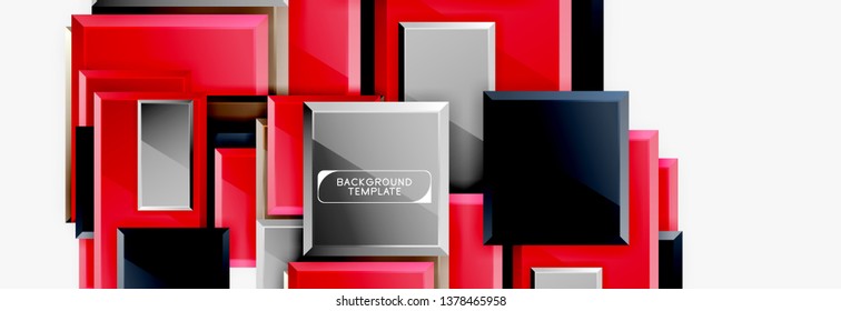 Abstract square composition for background, banner or logo. Vector
