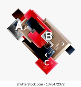 Abstract square composition for background, banner or logo. Vector