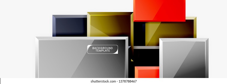 Abstract square composition for background, banner or logo. Vector